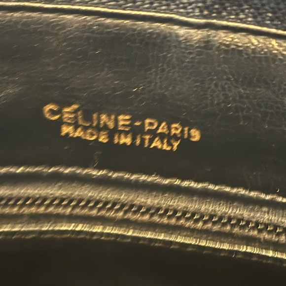 Celine Vntg. Navy and White Patterned Shoulder Bag - Picture 9 of 12